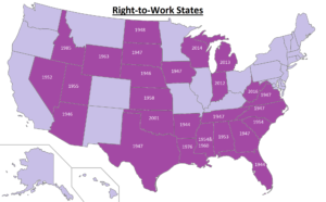 right-to-work US Map--2016